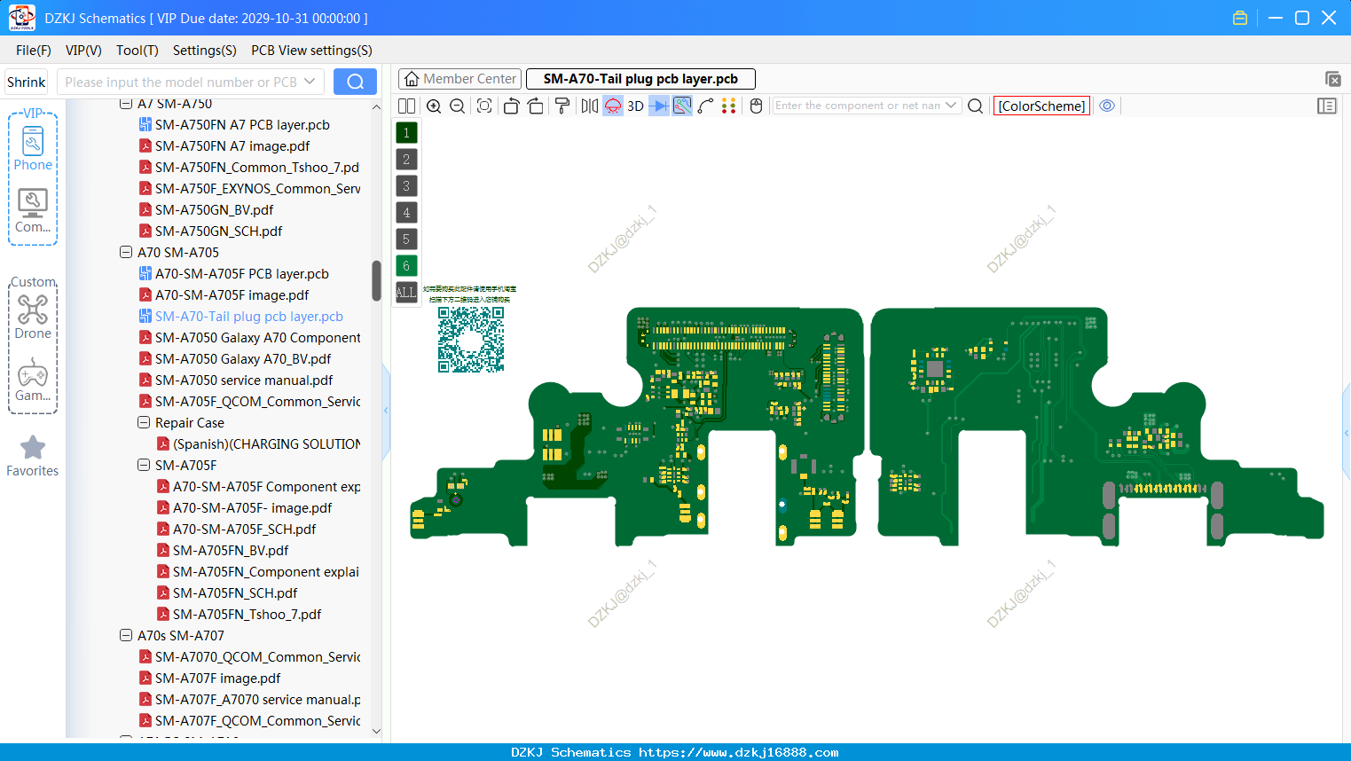 Samsung SM-A70-Tail Plug Pcb Layer